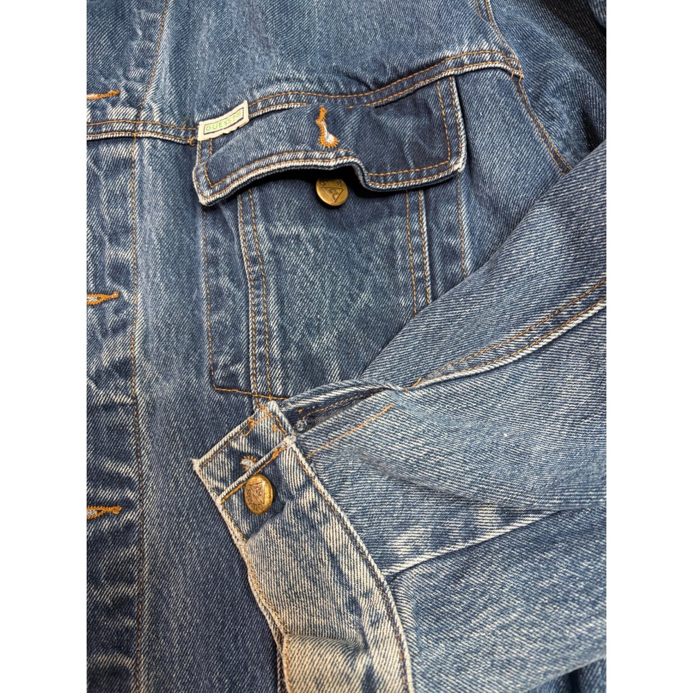 Vintage Guess USA Denim Jacket Georges Marciano Blue Jean Trucker Mens Large L - Picture 6 of 10